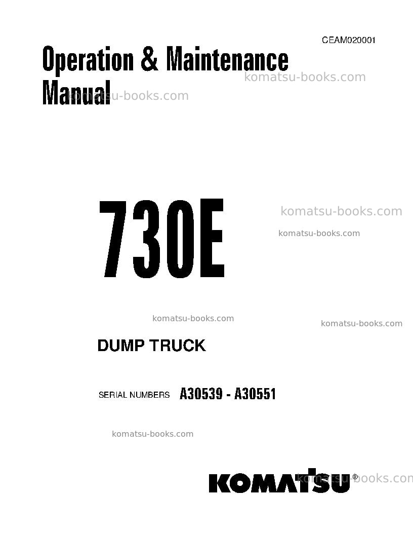 Komatsu 730eusa Operation manual cover