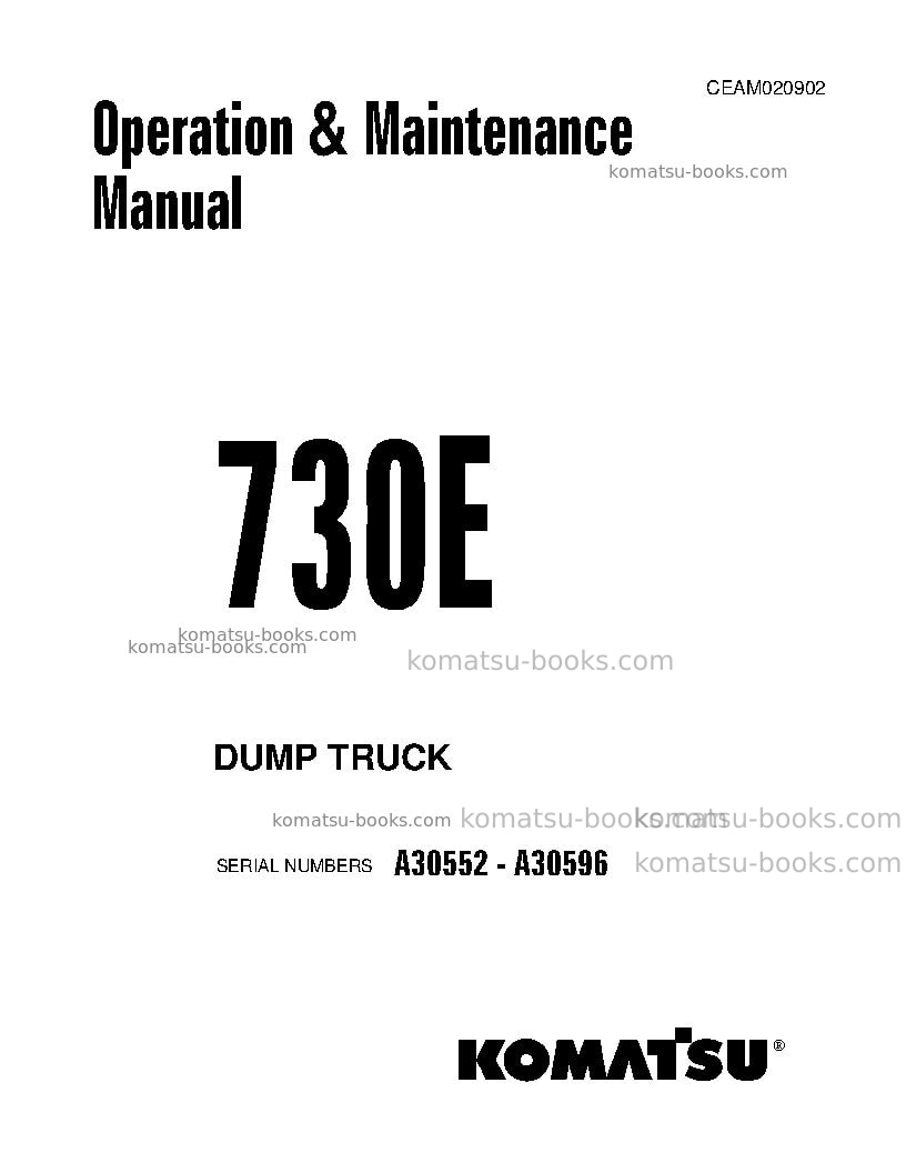 Komatsu 730eusa Operation manual cover