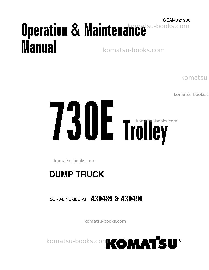 Komatsu 730eusa-with trolley Operation manual cover