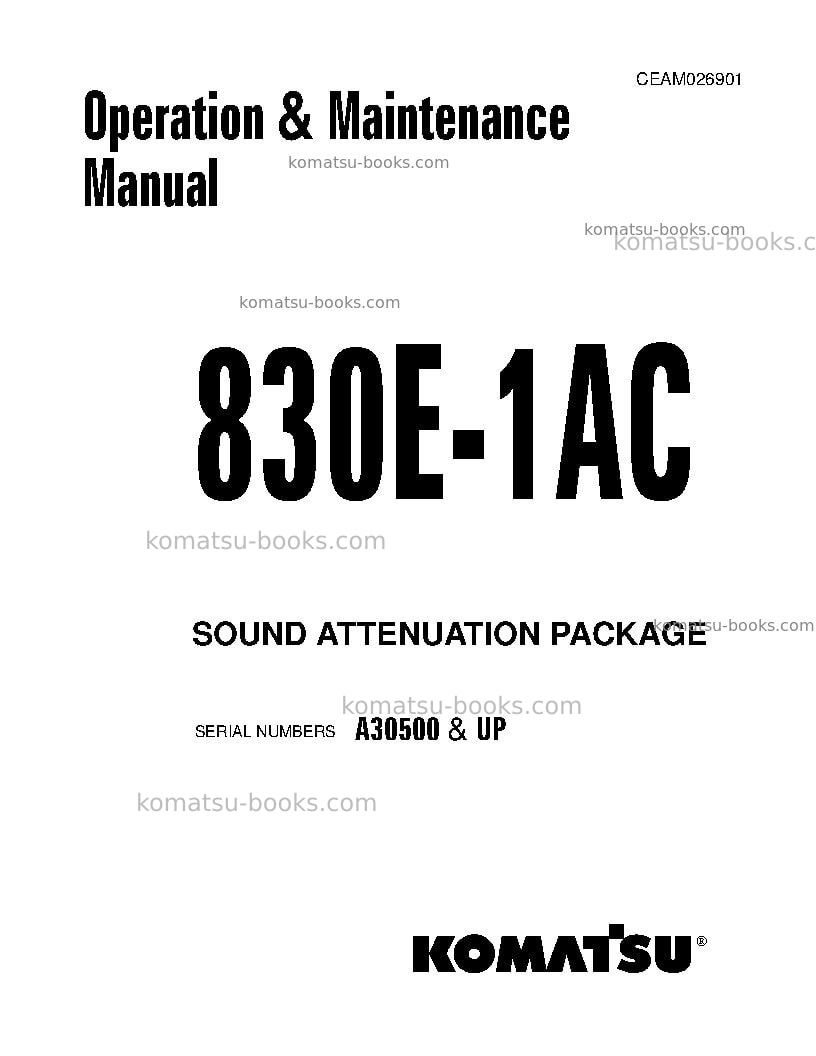 Komatsu 830e-1usa-ac Operation manual cover