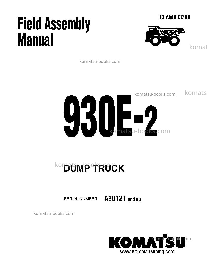 Komatsu 930e-2usa Field assembly manual cover