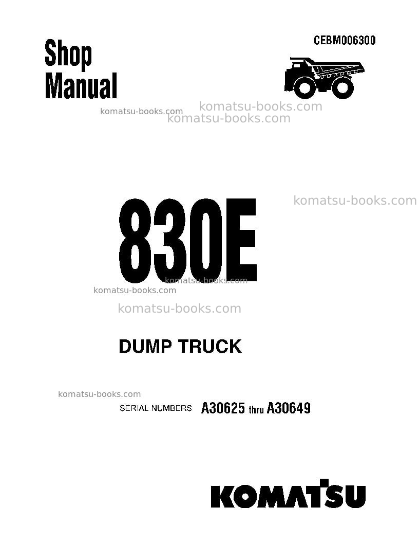 Komatsu 830eusa Repair & maintenance cover