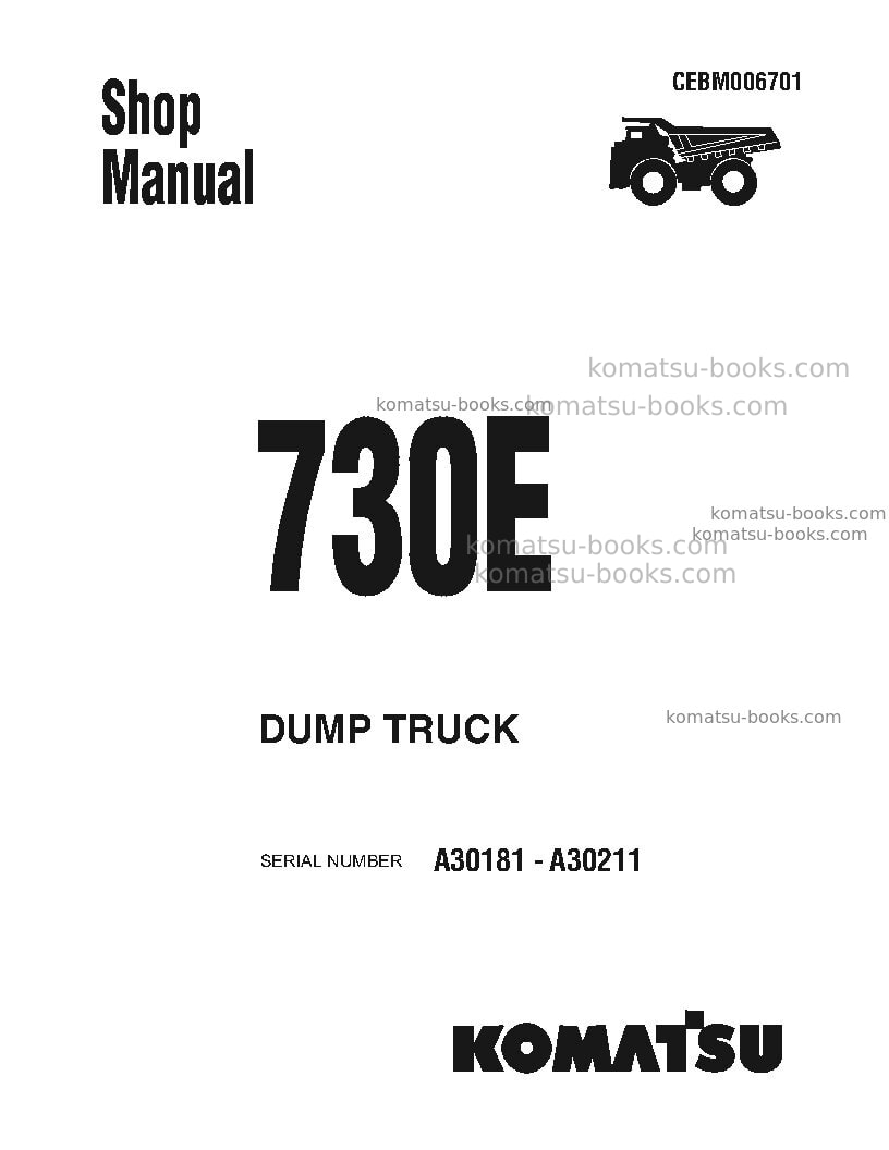 Komatsu 730eusa Repair & maintenance cover