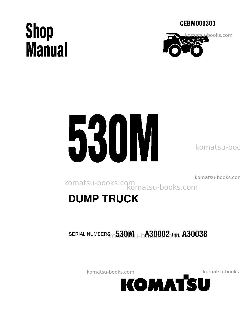 Komatsu 530musa Repair & maintenance cover Komatsu 530musa Repair & maintenance cover