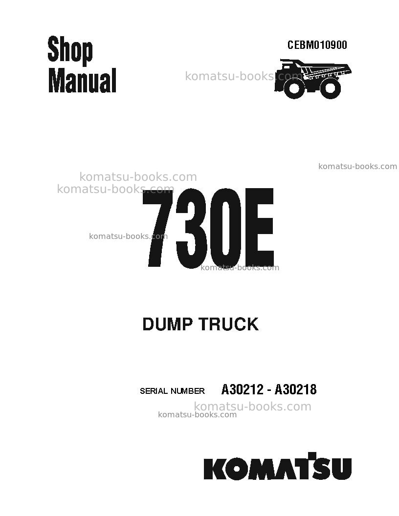Komatsu 730eusa Repair & maintenance cover