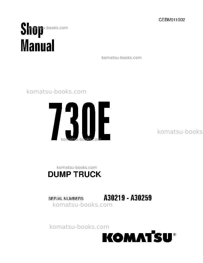 Komatsu 730eusa Repair & maintenance cover