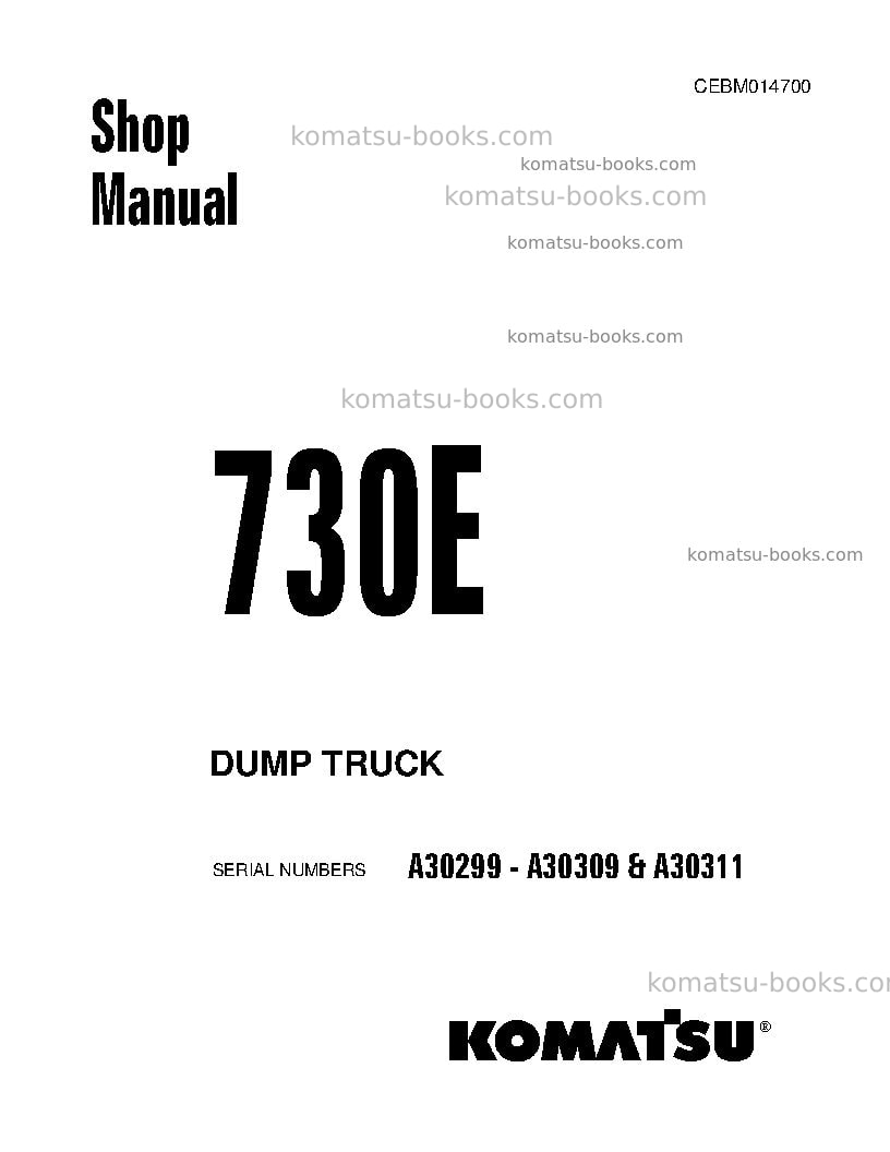 Komatsu 730eusa Repair & maintenance cover