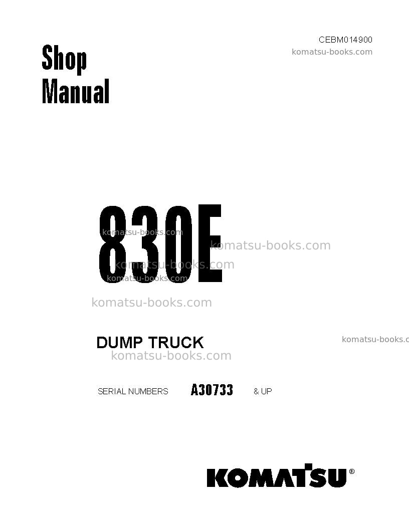 Komatsu 830eusa Repair & maintenance cover