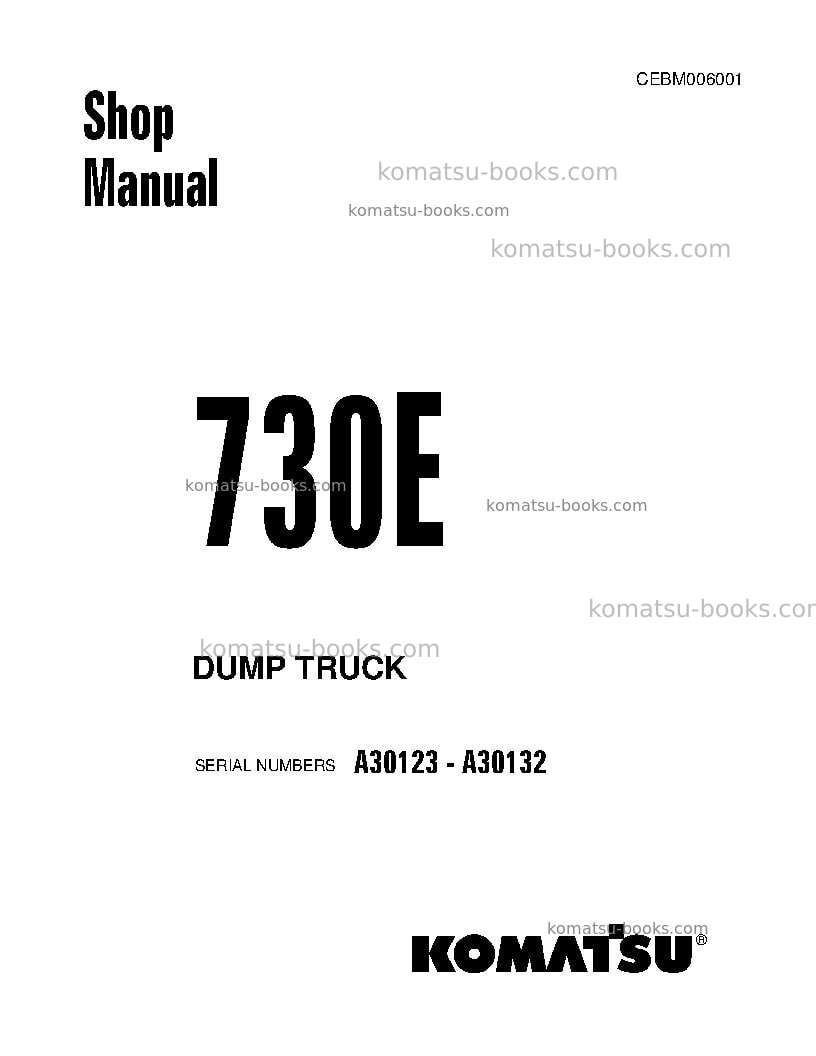 Komatsu 730eusa Repair & maintenance cover Komatsu 730eusa Repair & maintenance cover