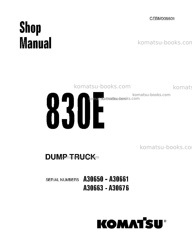 Komatsu 830eusa Repair & maintenance cover