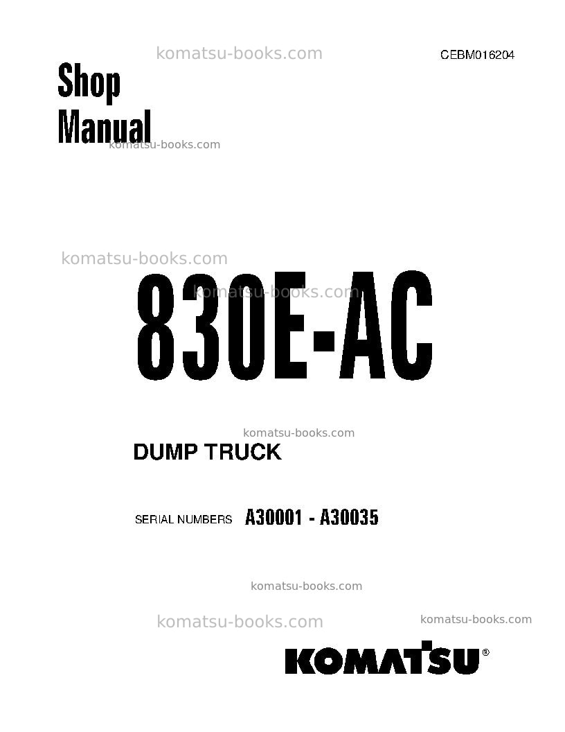 Komatsu 830e-acusa Repair & maintenance cover