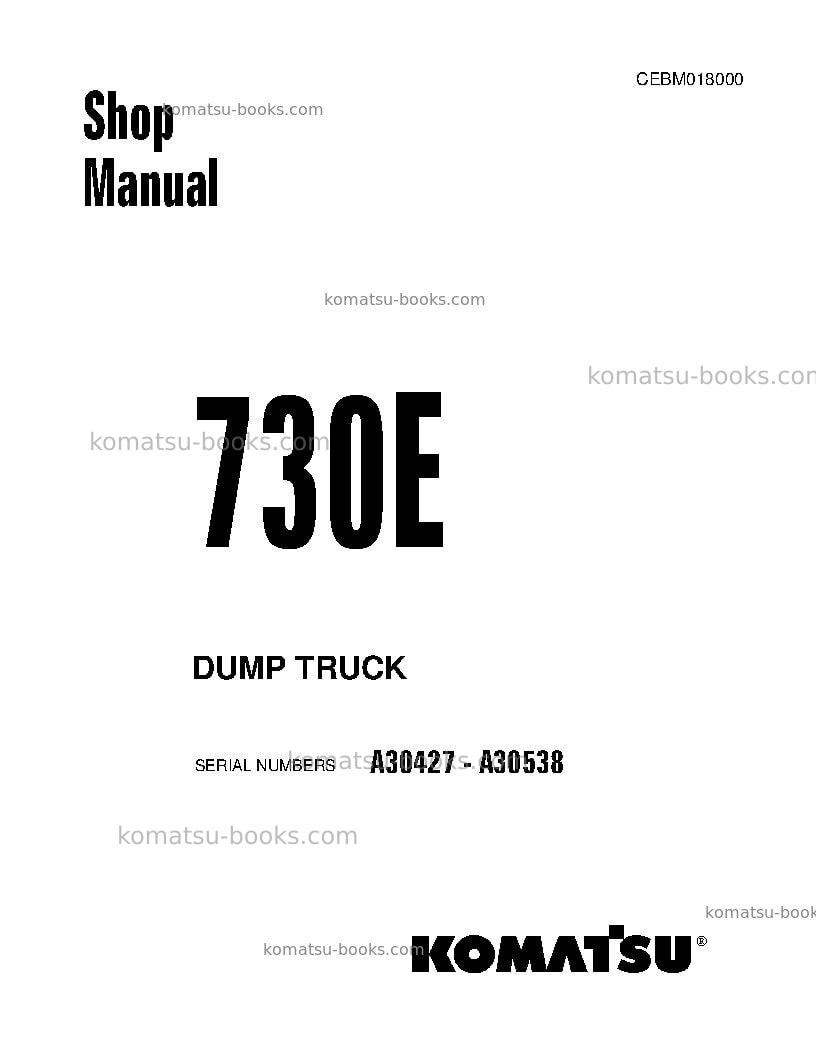 Komatsu 730eusa Repair & maintenance cover