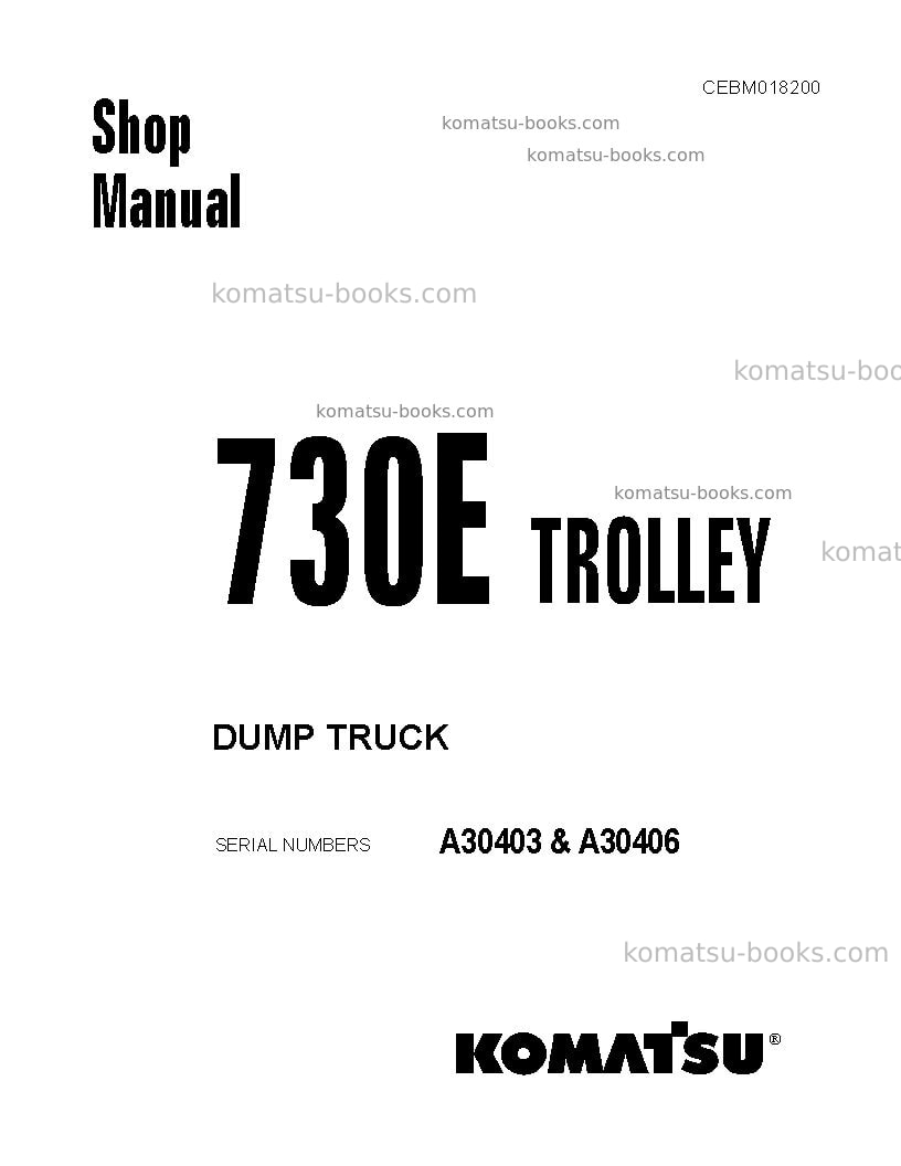 Komatsu 730eusa Repair & maintenance cover