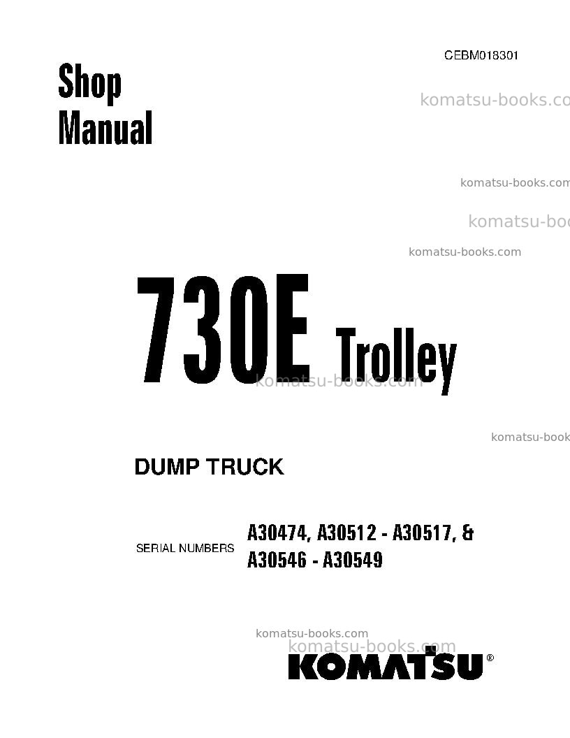 Komatsu 730eusa-with trolley Repair & maintenance cover
