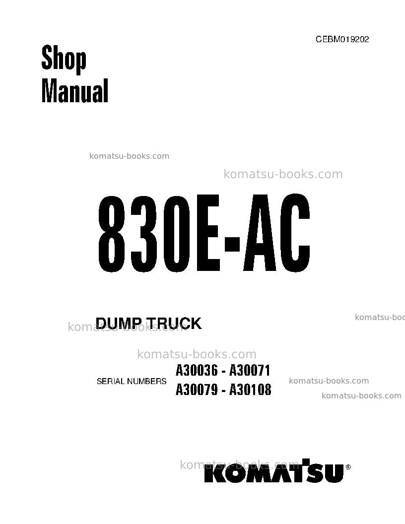 Komatsu 830e-acusa Repair & maintenance cover