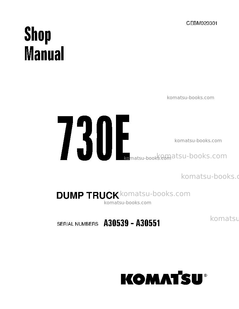 Komatsu 730eusa Repair & maintenance cover