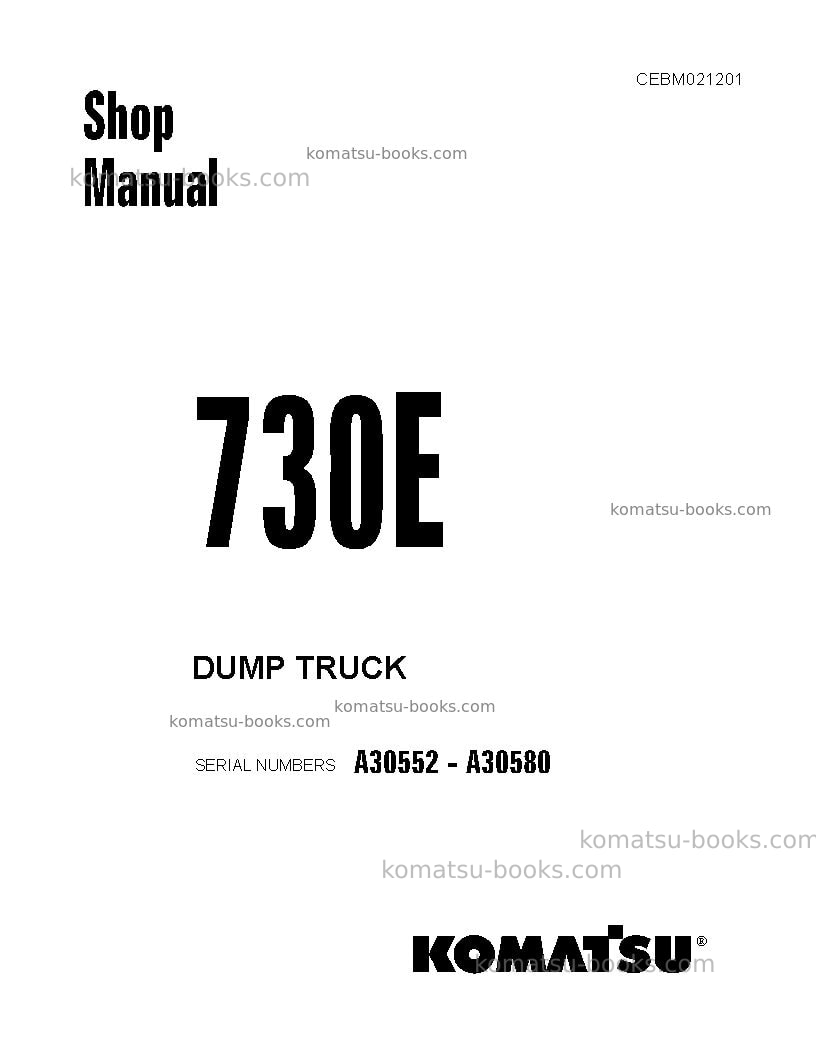 Komatsu 730eusa Repair & maintenance cover