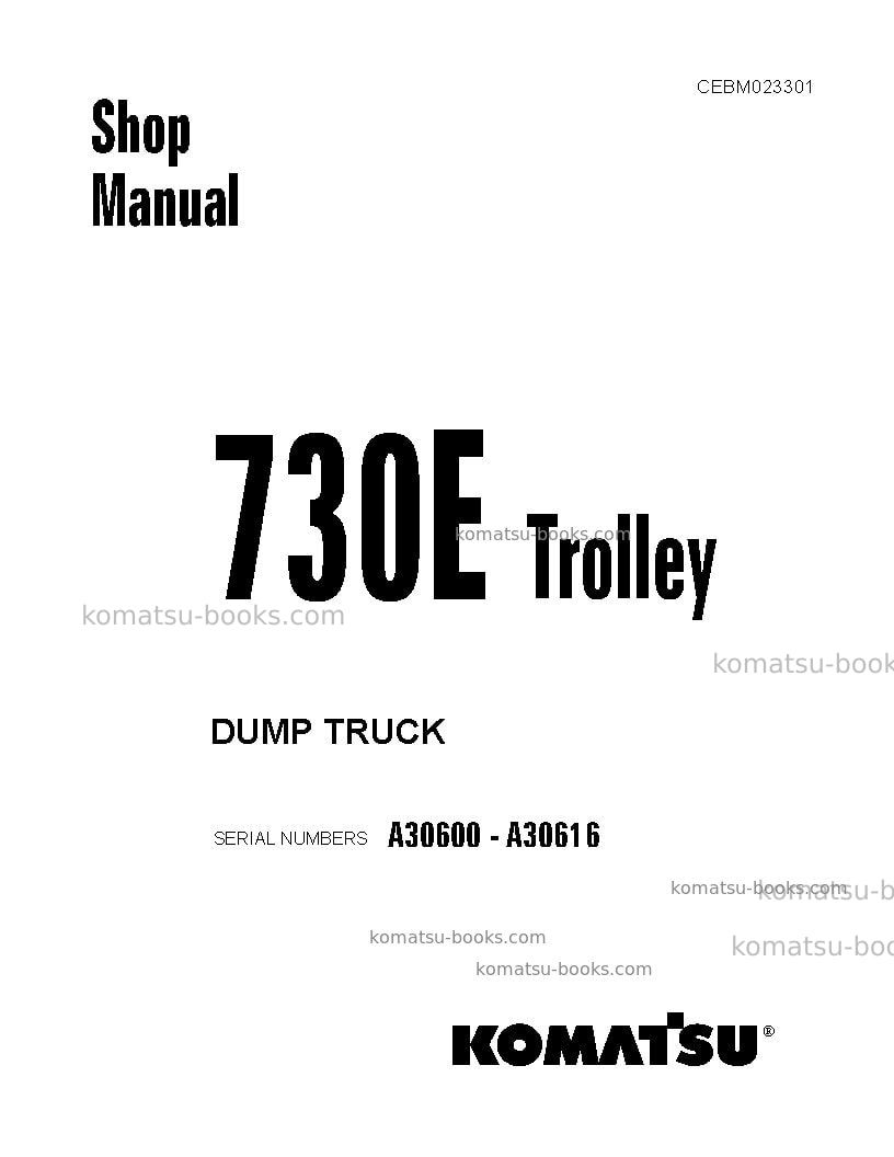 Komatsu 730eusa-with trolley Repair & maintenance cover