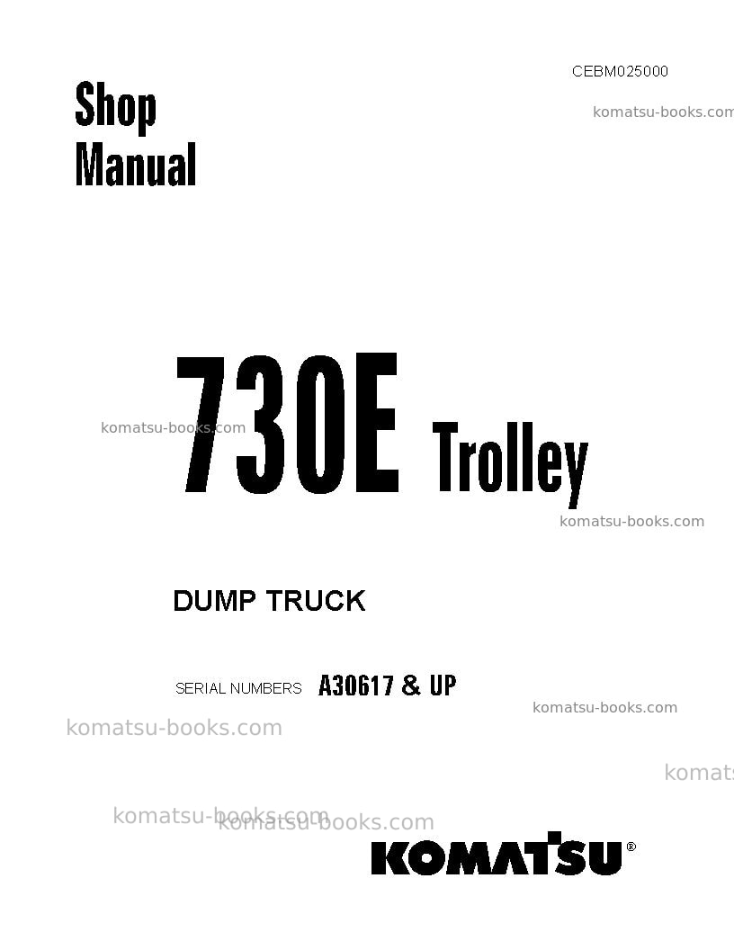 Komatsu 730eusa-with trolley Repair & maintenance cover