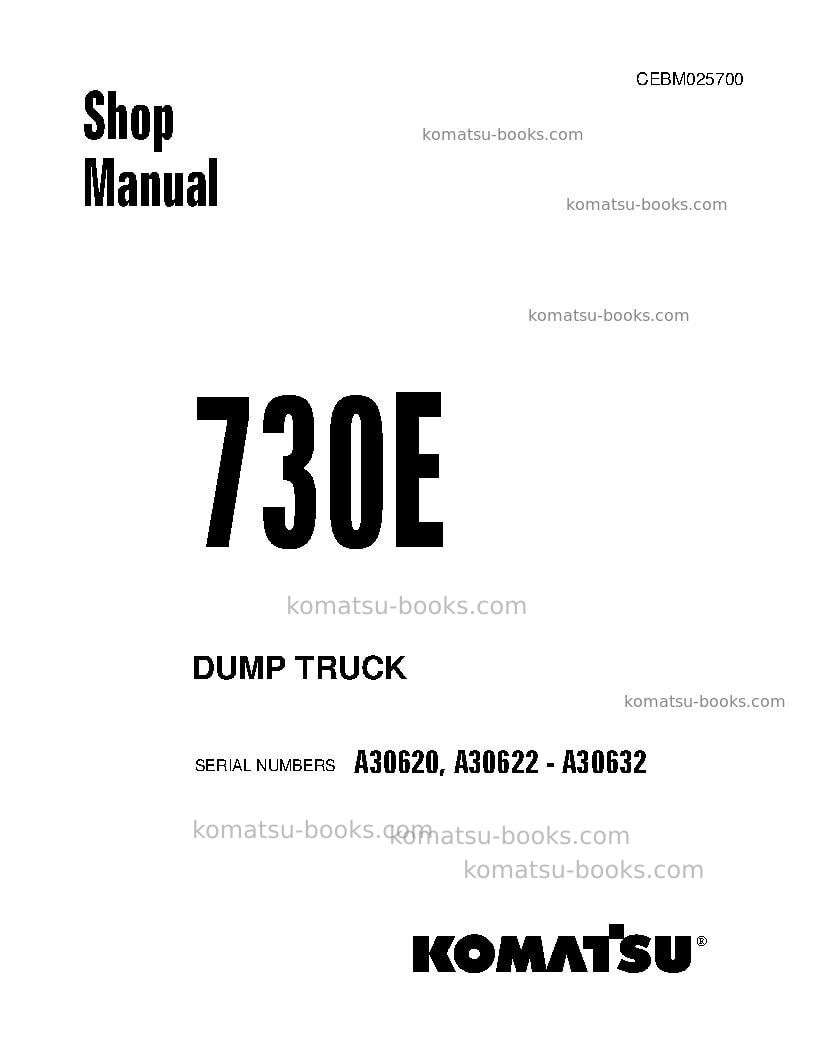 Komatsu 730eusa Repair & maintenance cover Komatsu 730eusa Repair & maintenance cover