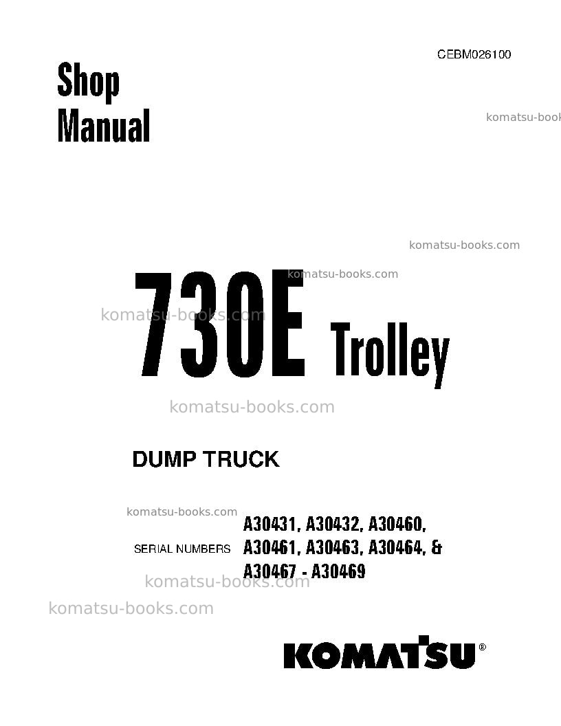 Komatsu 730eusa-with trolley Repair & maintenance cover