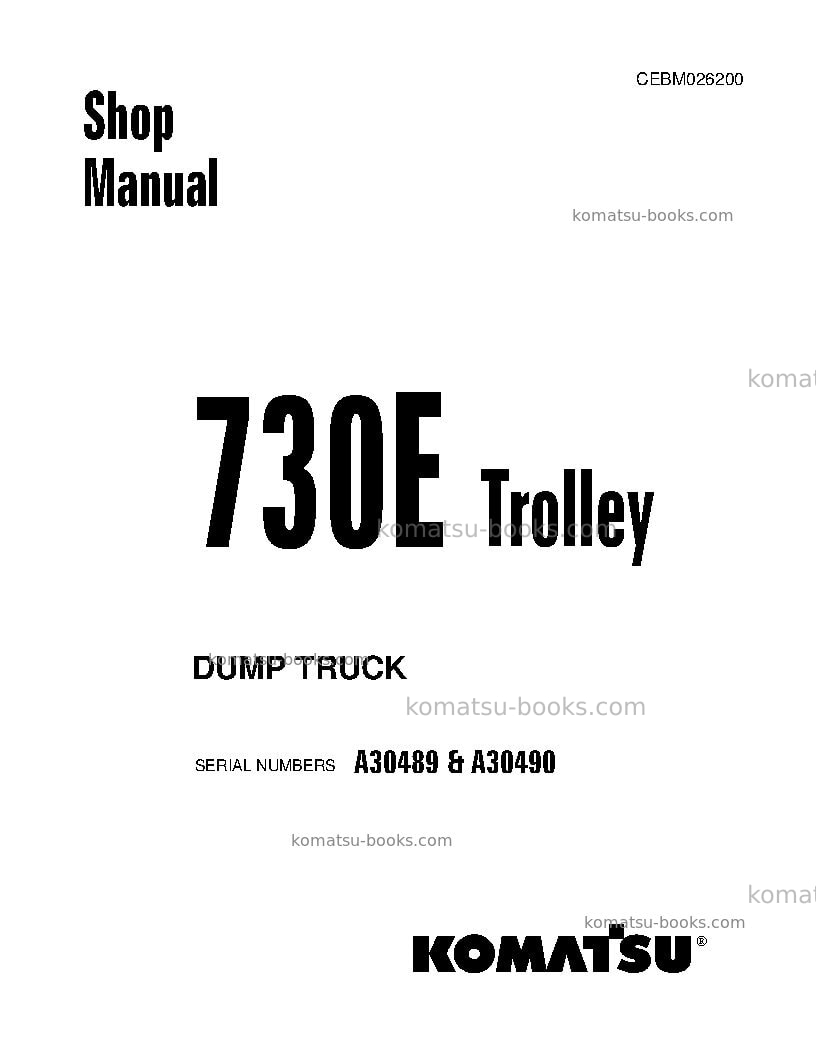 Komatsu 730eusa-with trolley Repair & maintenance cover
