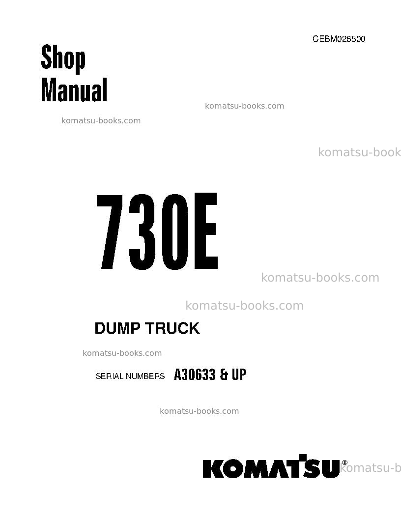 Komatsu 730eusa Repair & maintenance cover