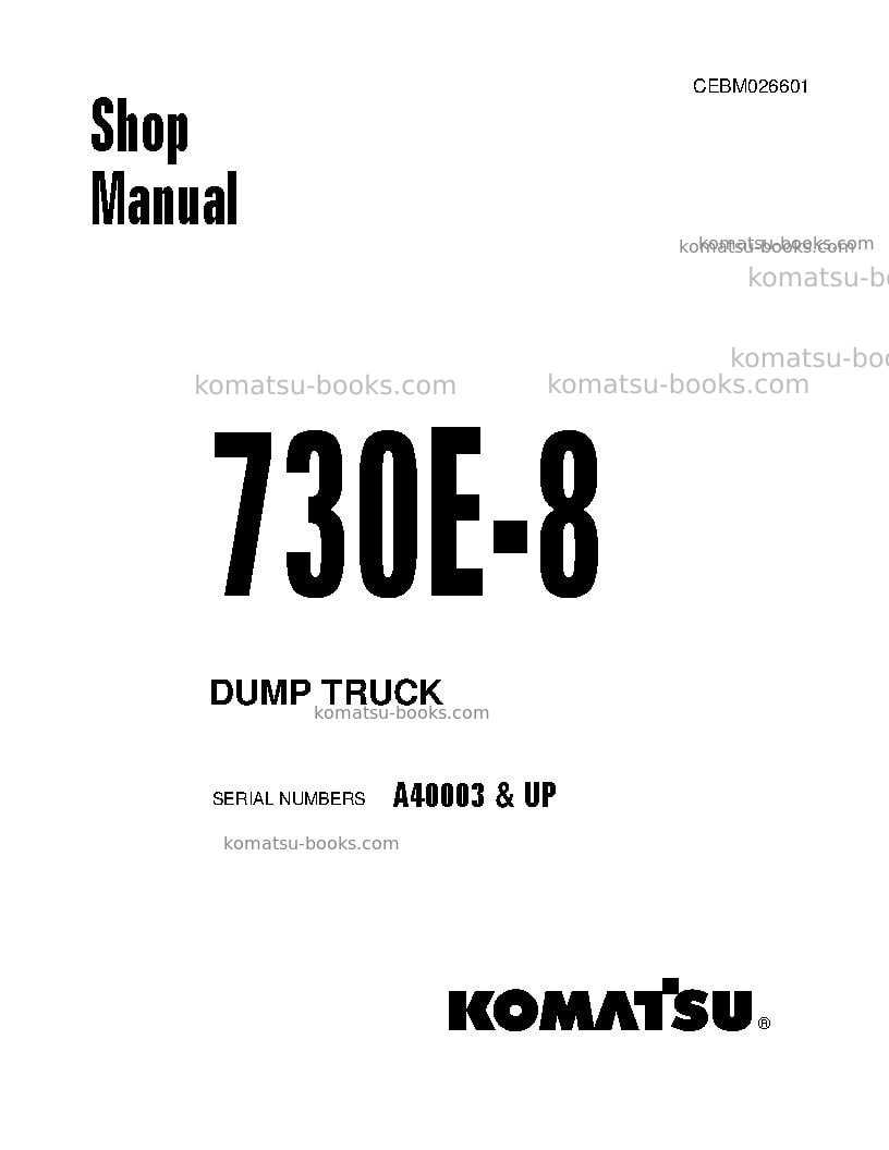 Komatsu 730e-8usa Repair & maintenance cover