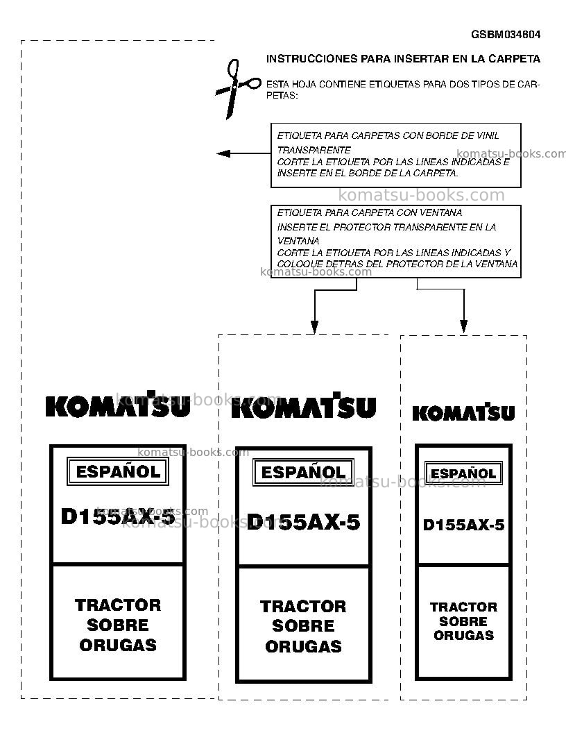 Komatsu d155ax-5jpn Reparación y mantenimiento cover