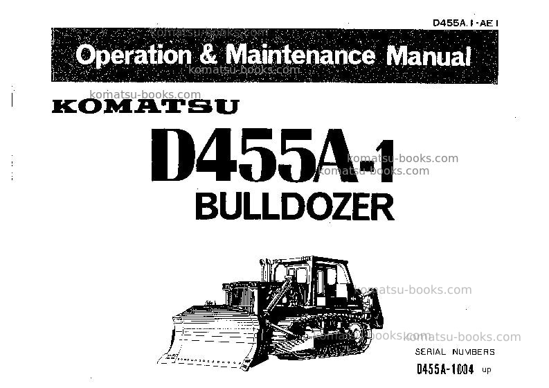 Komatsu d455a-1jpn Operation manual cover