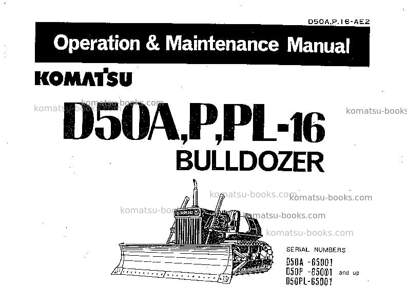 Komatsu d50a-16jpn Operation manual cover Komatsu d50a-16jpn Operation manual cover