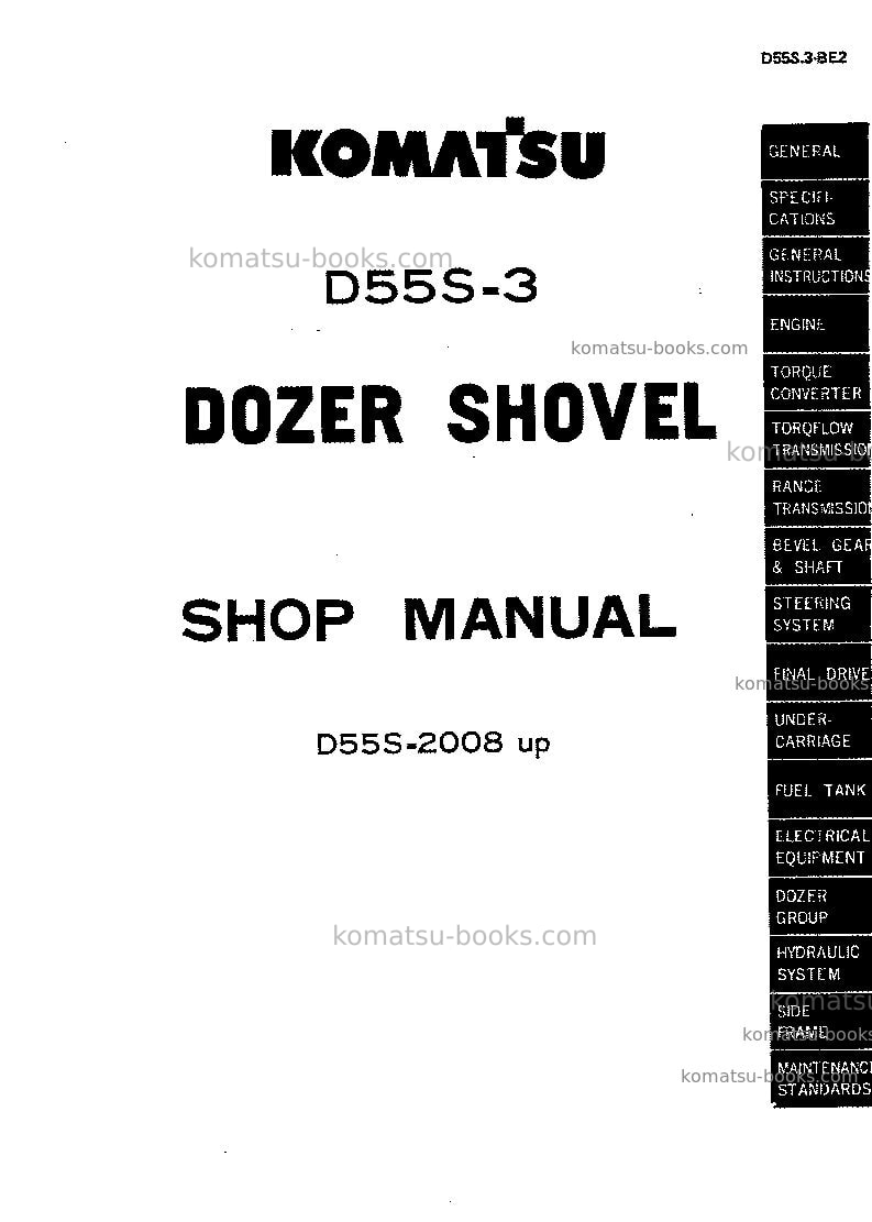 Komatsu d55s-3jpn Repair & maintenance cover