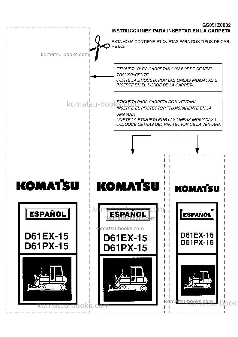 Komatsu d61ex-15bra Reparación y mantenimiento cover