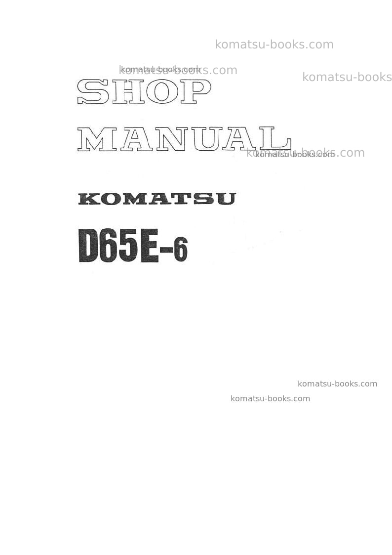 Komatsu d65e-6jpn Repair & maintenance cover