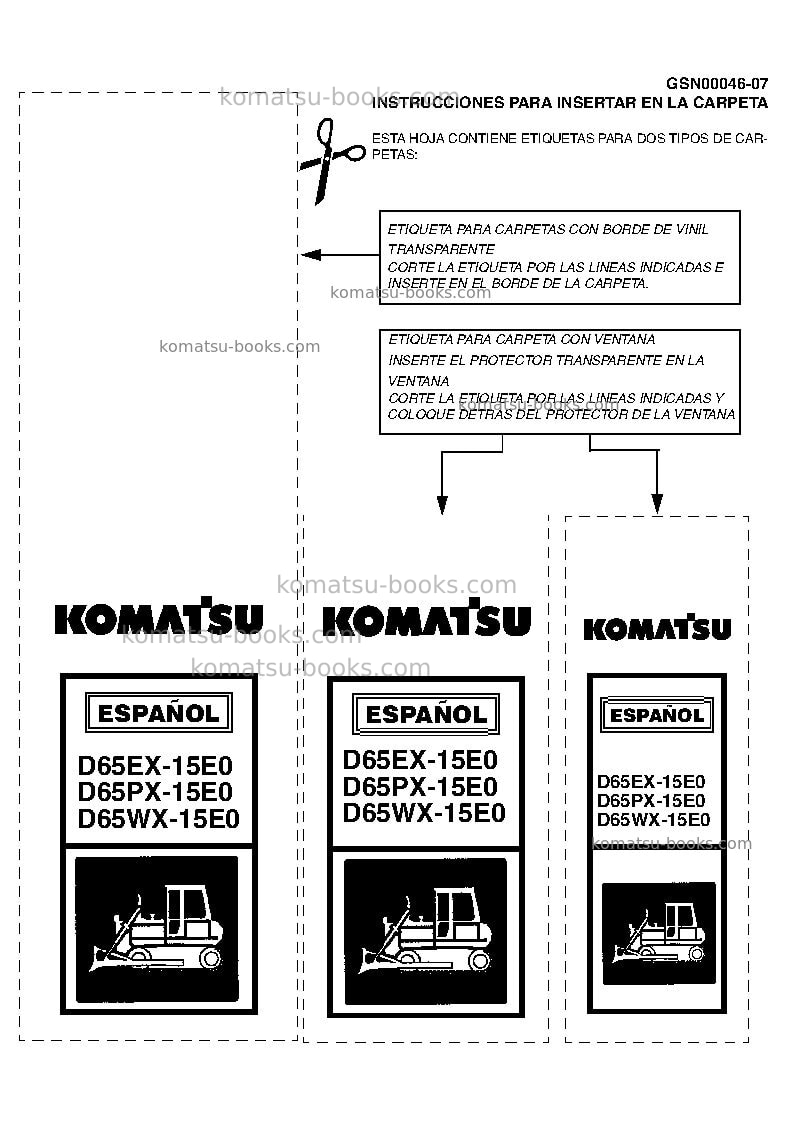 Komatsu d65px-15jpn-e0 Reparación y mantenimiento cover