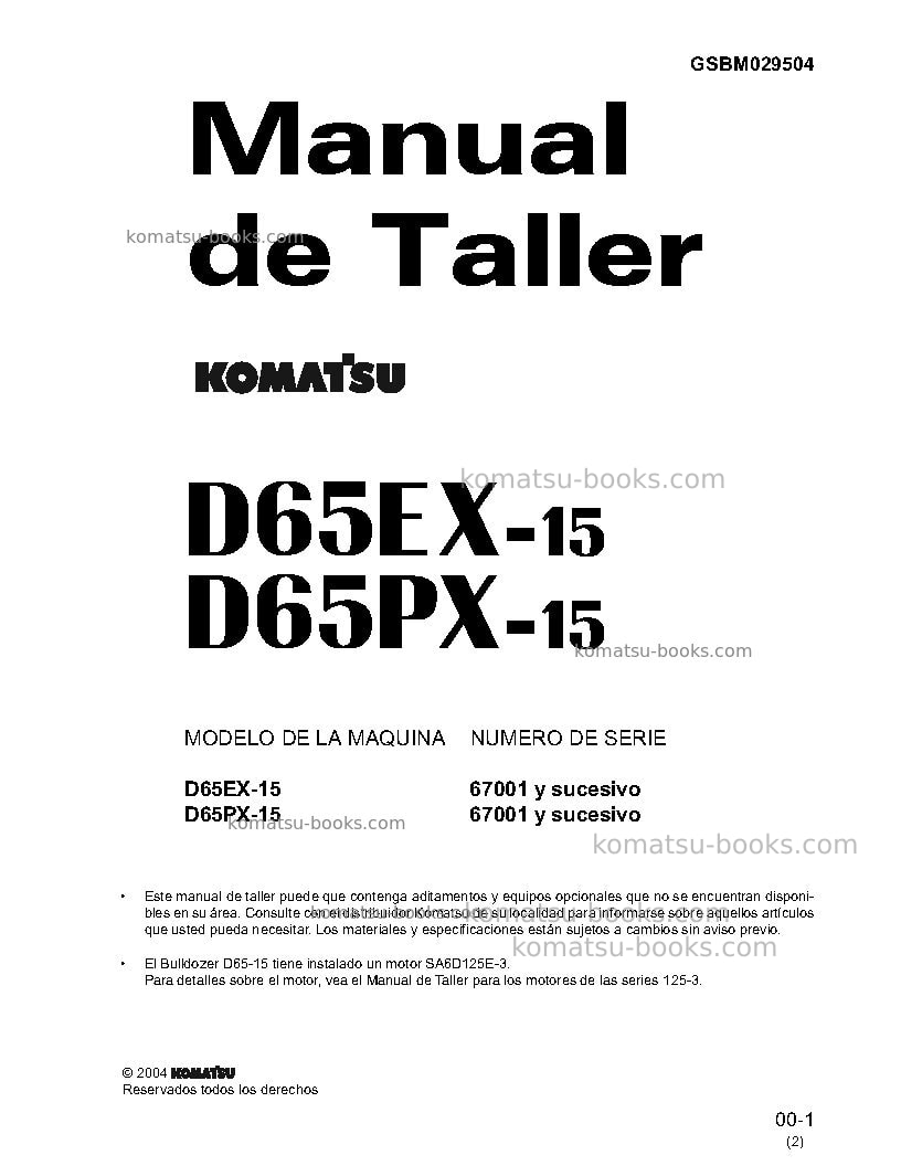 Komatsu d85ex-15jpn Reparación y mantenimiento cover
