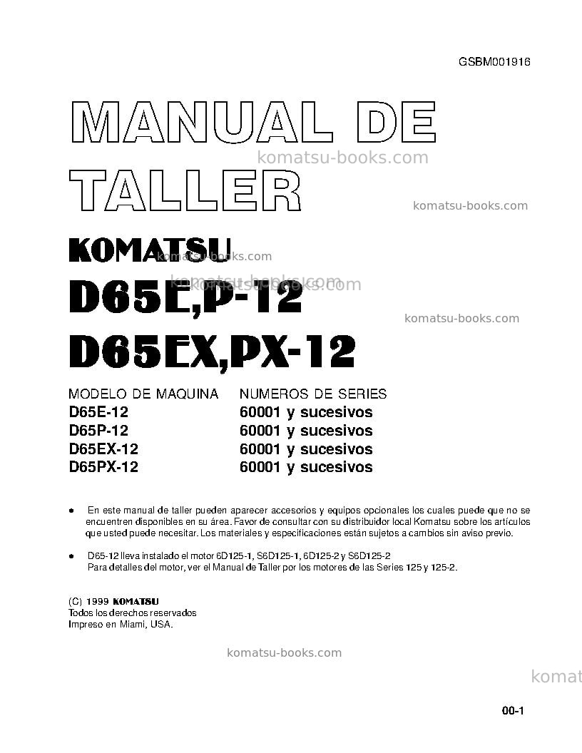 Komatsu d65p-12jpn Reparación y mantenimiento cover
