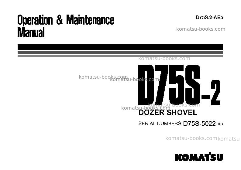 Komatsu d75s-2jpn Operation manual cover