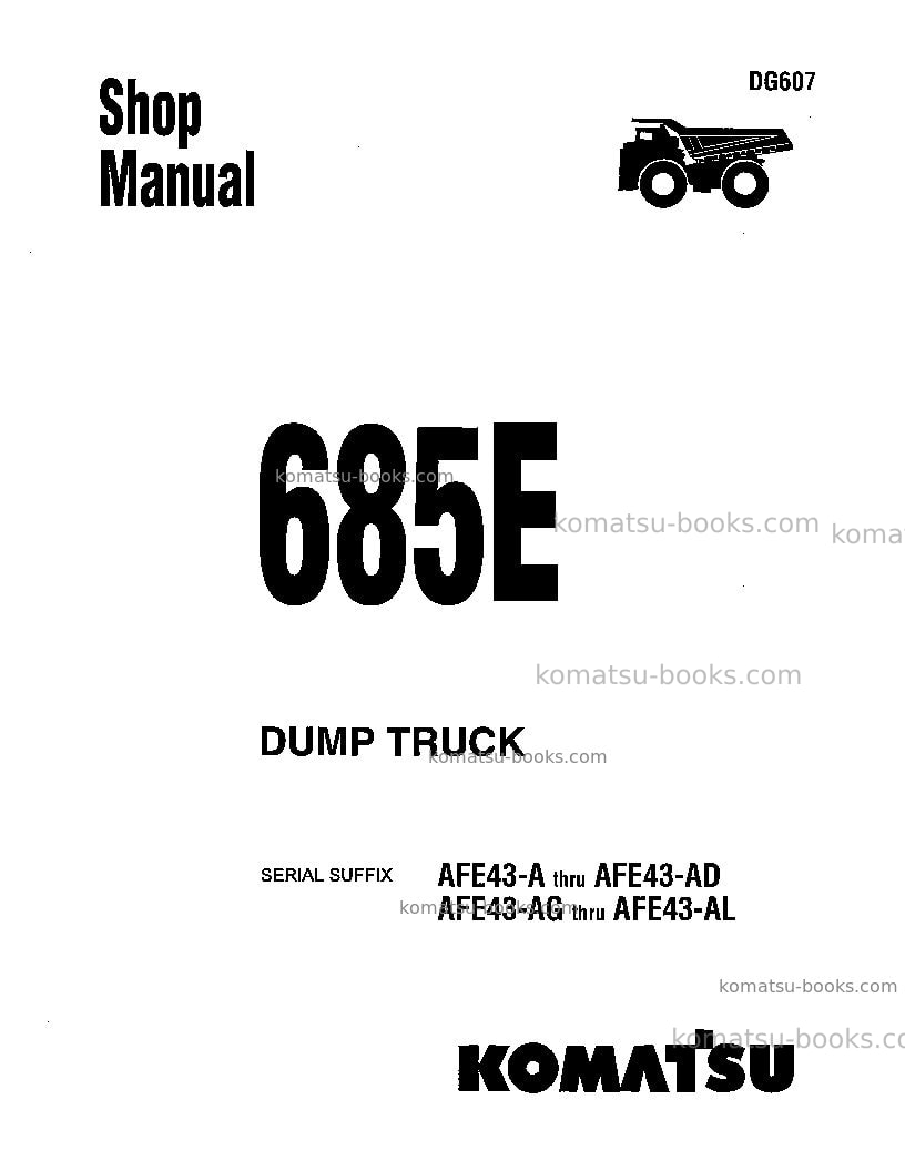 Komatsu 685eusa Repair & maintenance cover