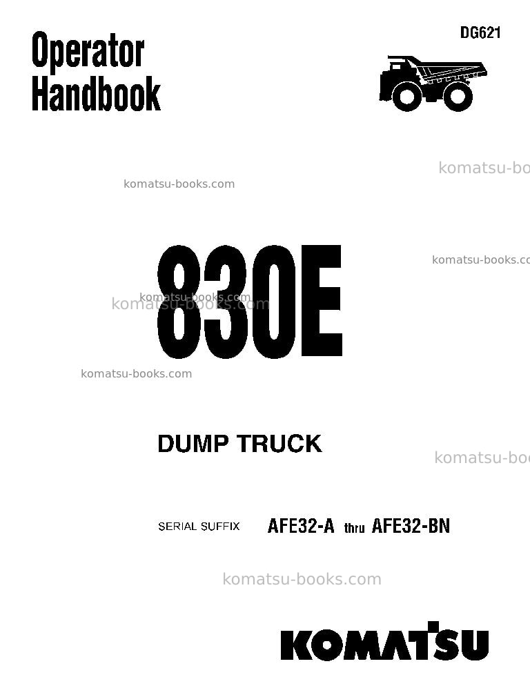 Komatsu 830eusa Operation manual cover