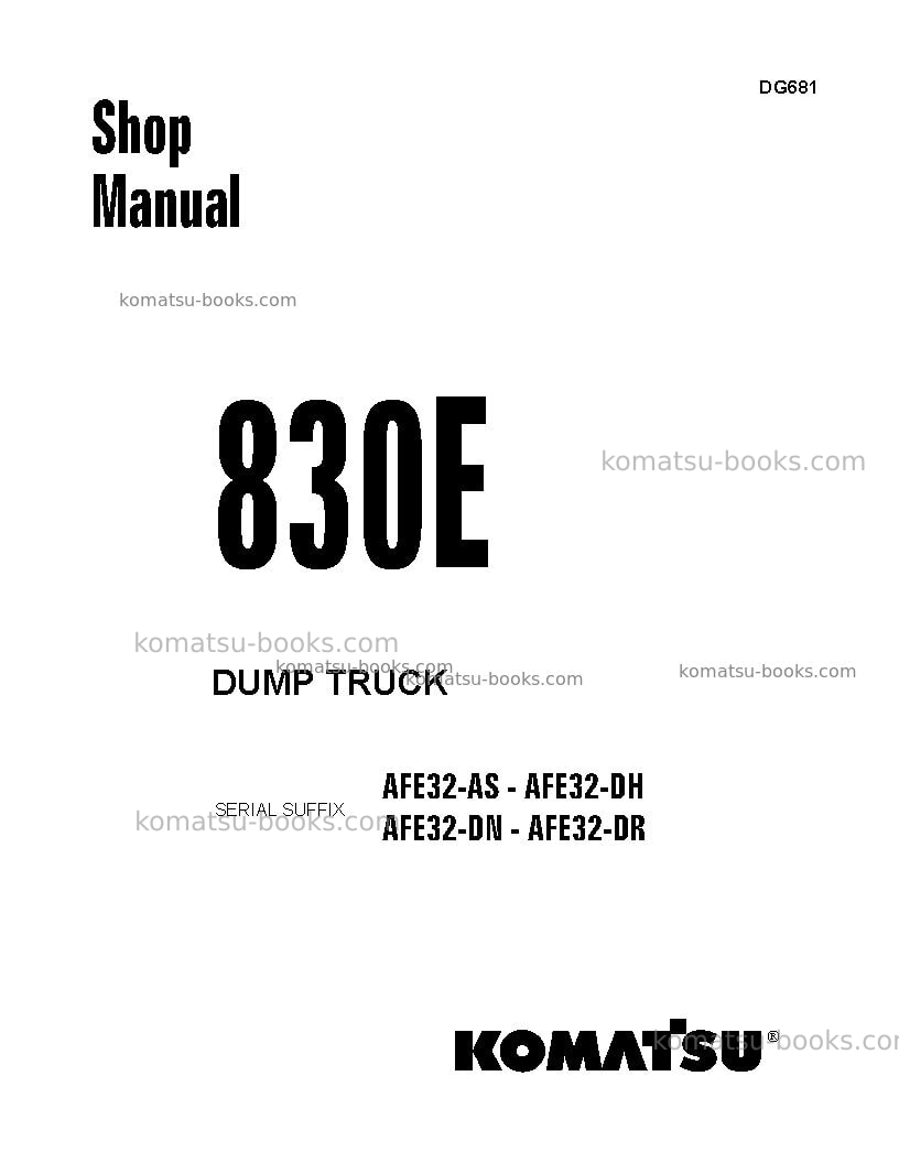 Komatsu 830eusa Repair & maintenance cover