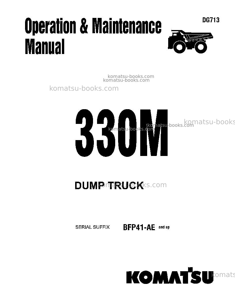 Komatsu 330musa-sa12v140z-1 eng Operation manual cover Komatsu 330musa-sa12v140z-1 eng Operation manual cover