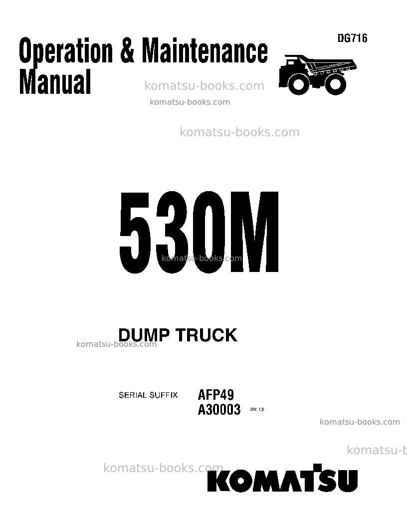 Komatsu 530musa Operation manual cover