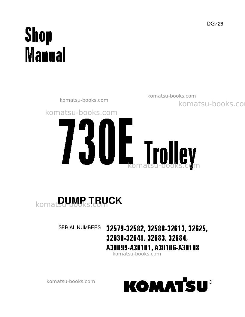 Komatsu 730eusa-with trolley Repair & maintenance cover