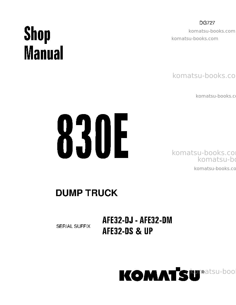 Komatsu 830eusa Repair & maintenance cover