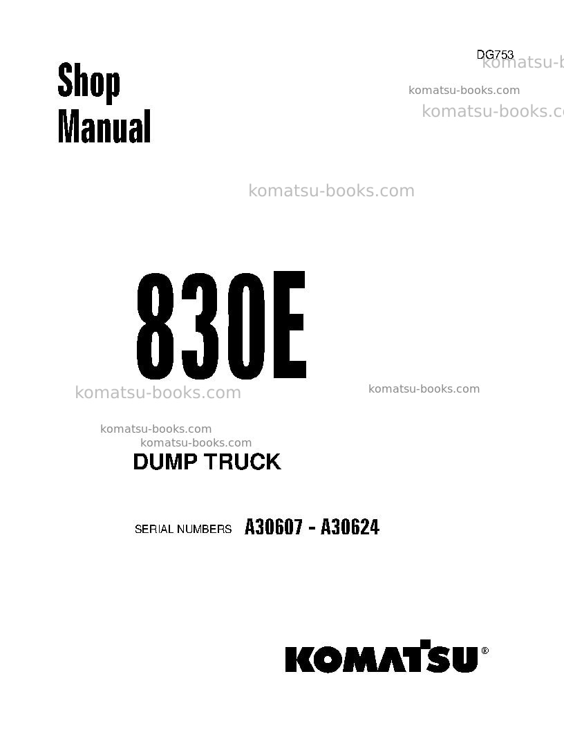 Komatsu 830eusa Repair & maintenance cover
