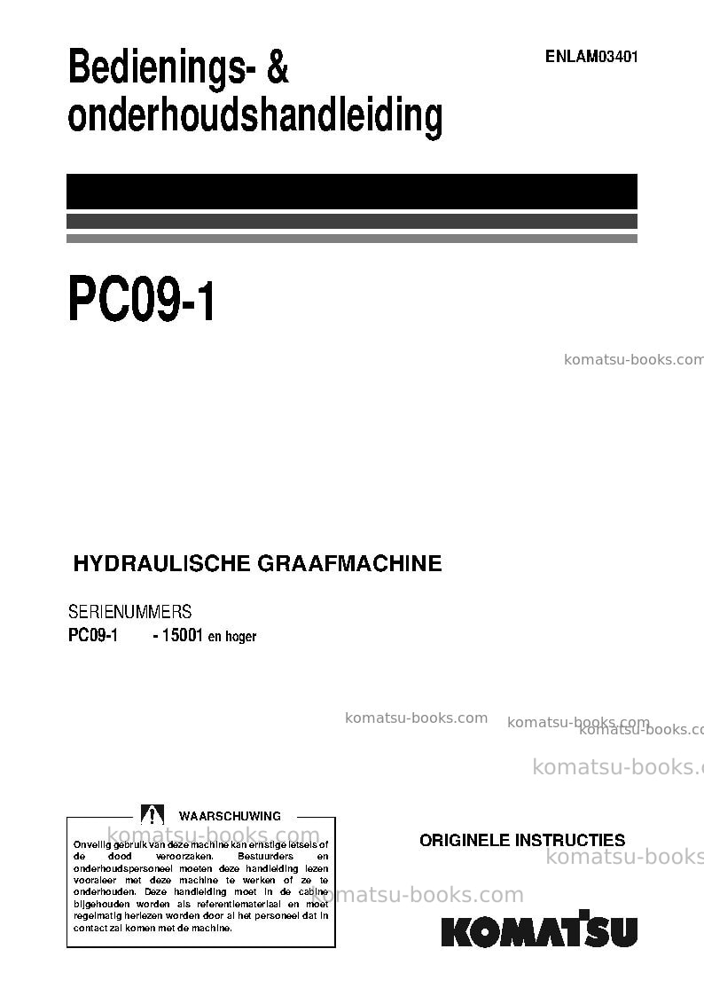 Komatsu pc09-1ita Operation manual cover Komatsu pc09-1ita Operation manual cover