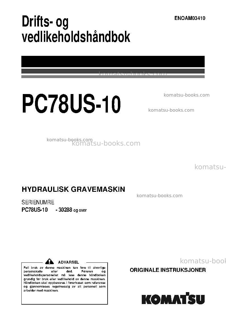Komatsu pc78us-10jpn Operation manual cover Komatsu pc78us-10jpn Operation manual cover