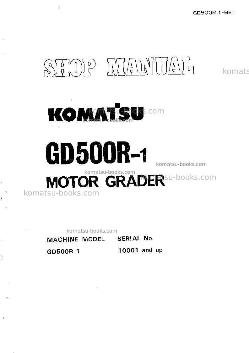 Komatsu gd500r-1jpn Repair & maintenance cover Komatsu gd500r-1jpn Repair & maintenance cover