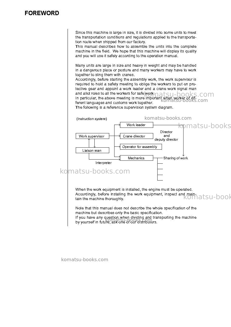 Komatsu pc600-8jpn Field assembly manual cover Komatsu pc600-8jpn Field assembly manual cover